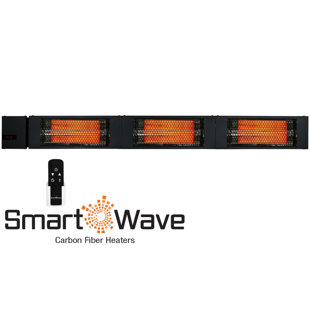 Rk Radiant Heater 61" Black, Triple Carbon Lamp 240V 4500W W/ Rf Remote