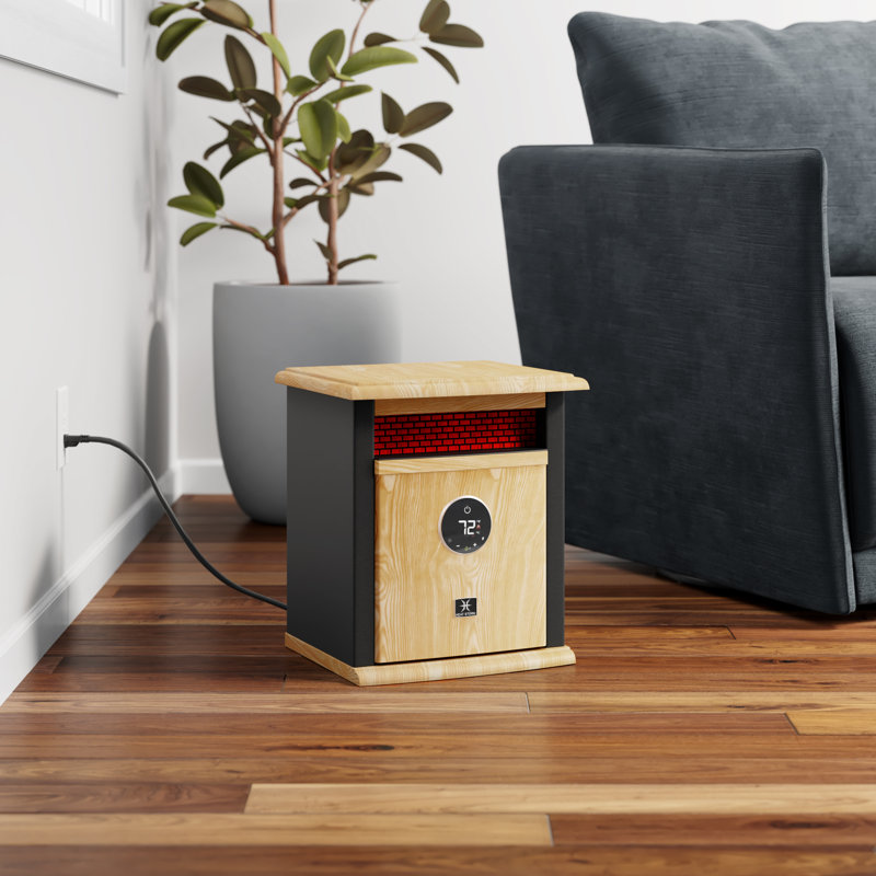 Black and Tan Electric Infrared Quartz Space Heater with Thermostat