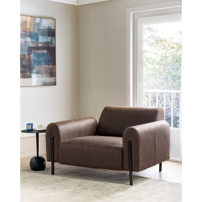 Darletta Upholstered Armchair, Dark Brown Fabric