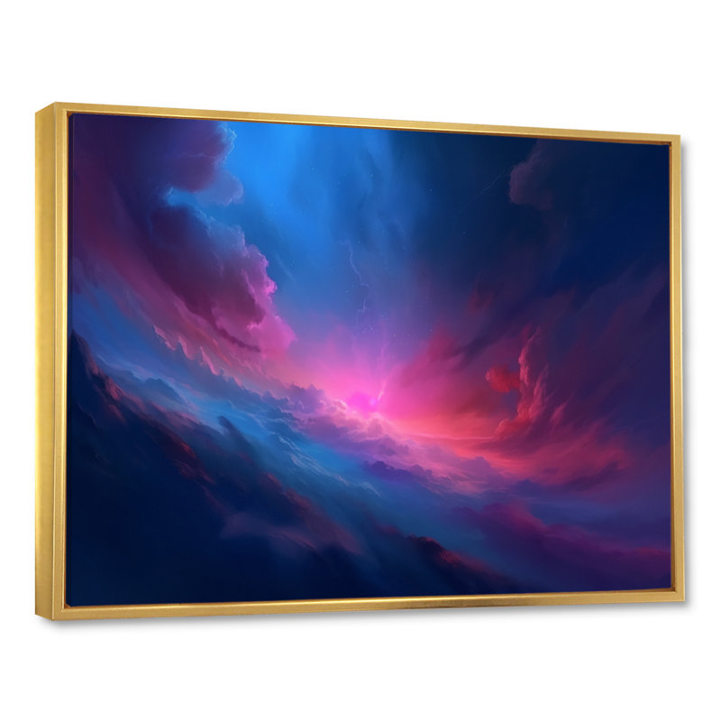 «Dramatic Sky», reproduction sur toile, H 12 po x l 20 po x P 1 po, Cadre flottant doré