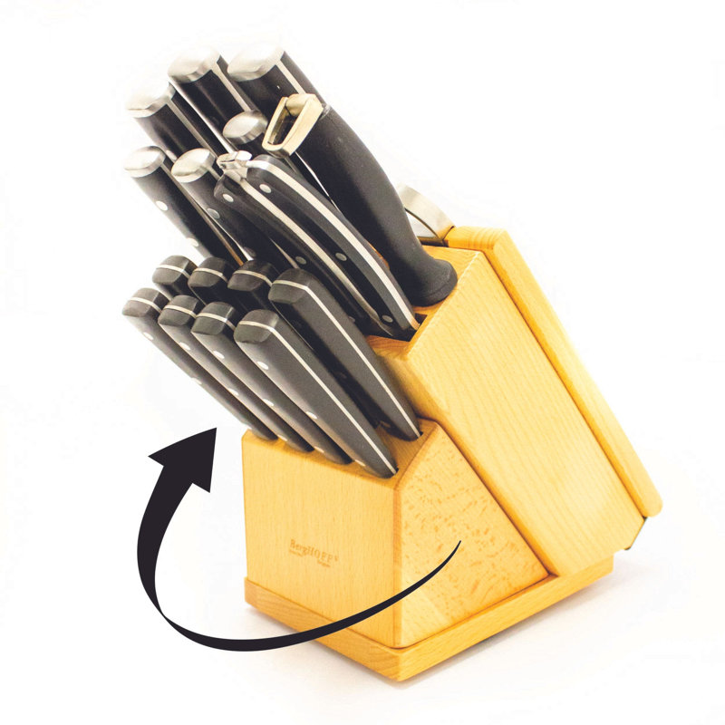 BergHOFF Essentials 21Pc Forged Stainless Steel Smart Knife Block Set