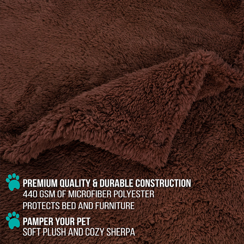 X-Large Brown Waterproof Sherpa Pet Blanket
