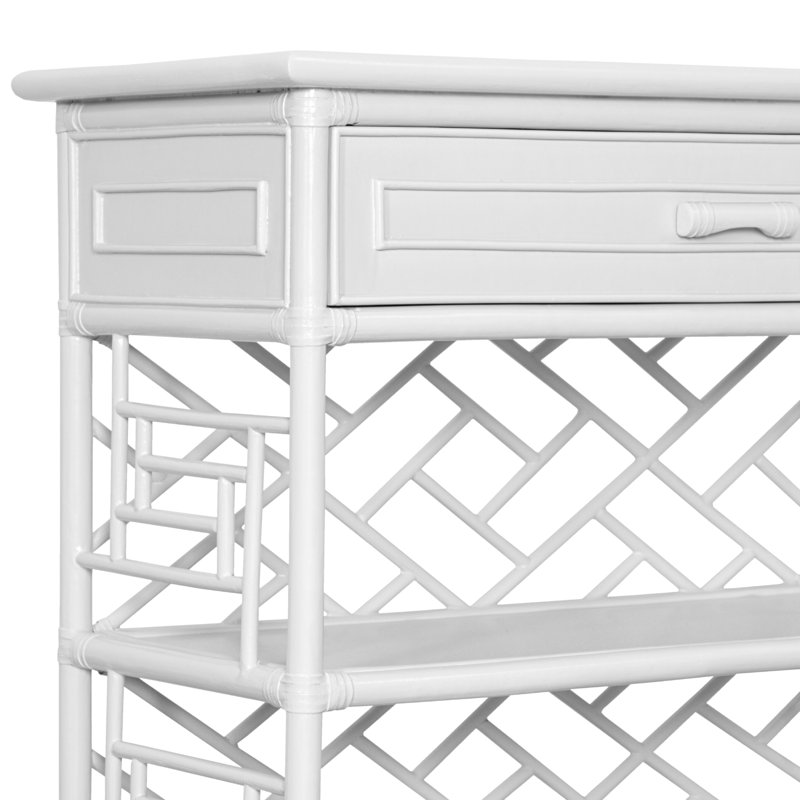Chippendale End Table, Bright White