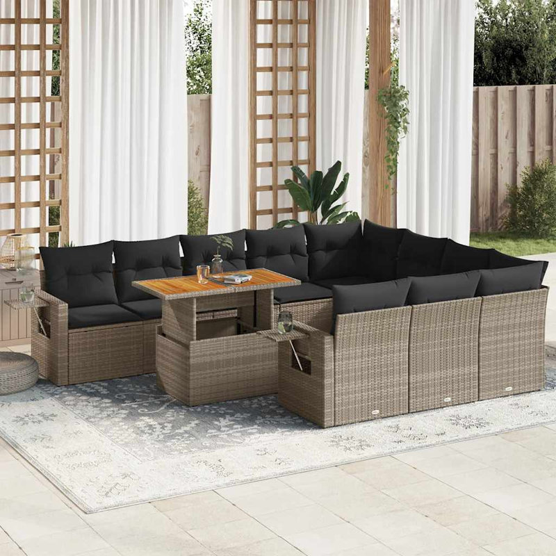 Ensemble de canapé de jardin Vidaxl gris