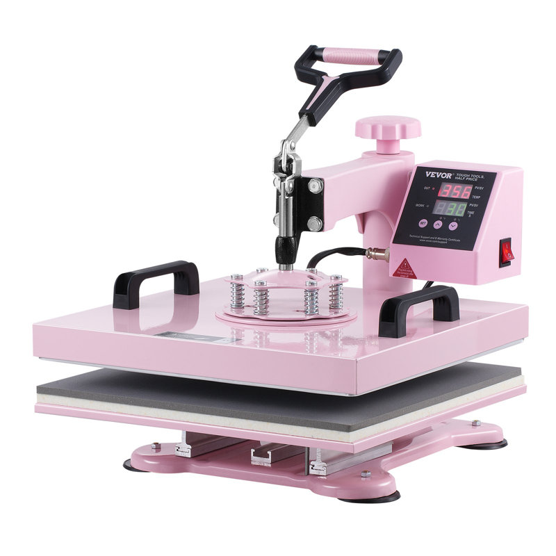 Presse à chaud 15 x 15 po 5 en 1 avec tasses à presser 30 oz - rose