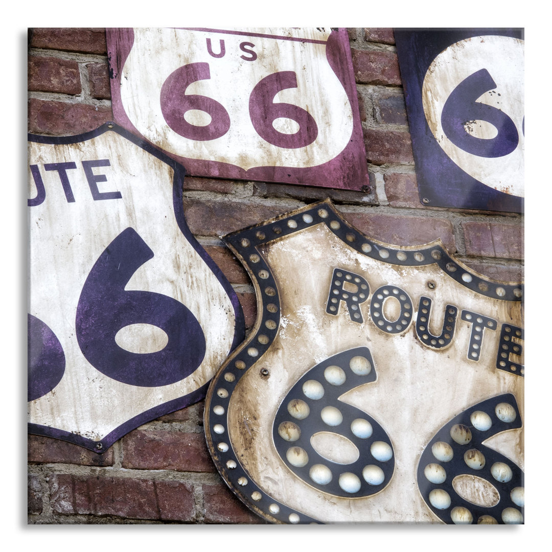 Glasbild Route 66