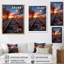 Chemin de fer au coucher du soleil, impression sur toile-511763904-511763905