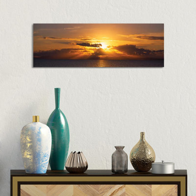 Sunset Over The Atlantic Ocean, Vieques, Puerto Rico - Wrapped Canvas Panoramic Print