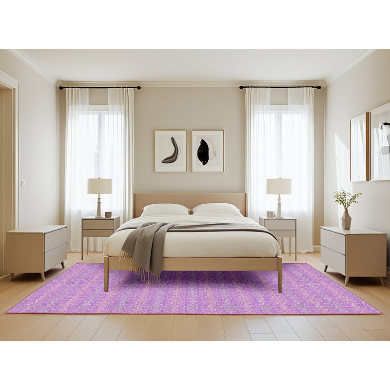 Tapis de zone rose à motif, Rectangle 5 pi x 8 pi