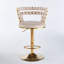 Ensemble de table de bar Modern Gold moderne avec 2 tabourets de bar réglables, table de pub ronde à motif de marbre pour le bar et la cuisine-1536850696