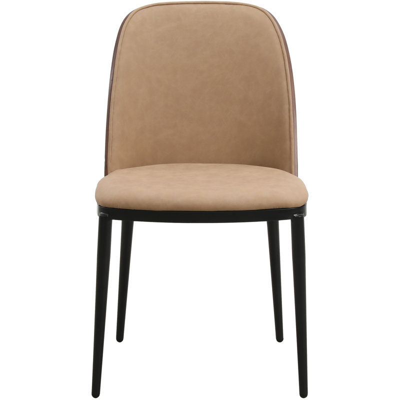Larenzo 18.7'' H Upholstered Metal Side Chair, Walnut/Brown