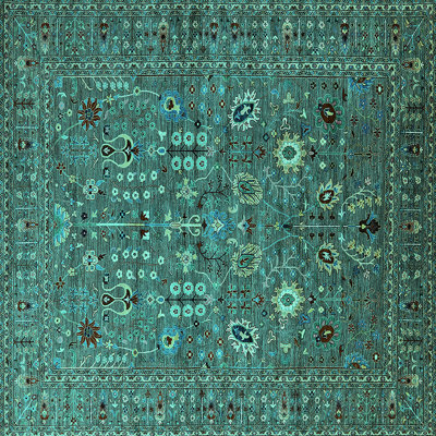 Tapis bleu sarcelle tissé à la machine