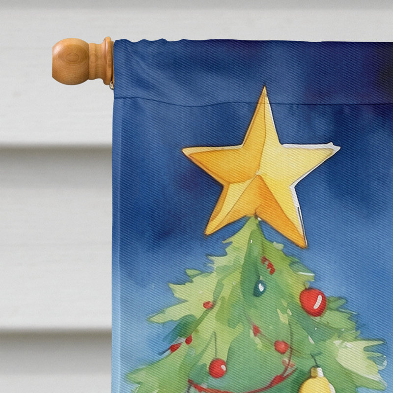 Drapeau de Noël maison de renne, Berger Shetland