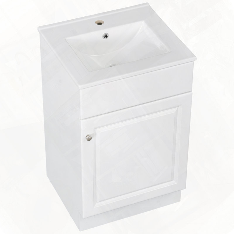 Meuble-lavabo de salle de bain avec lavabo, Blanc