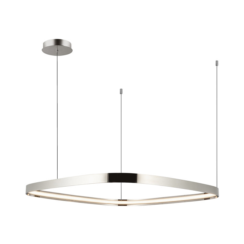 Yukon 1 - Light LED Pendant, 1.5" H x 31.5" W x 31.5" D, Polished Nickel