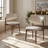 Mid Century Modern Dining Chairs With Brown Solid Wood Legs, Beige Kitchen Chairs-809109589-811540764
