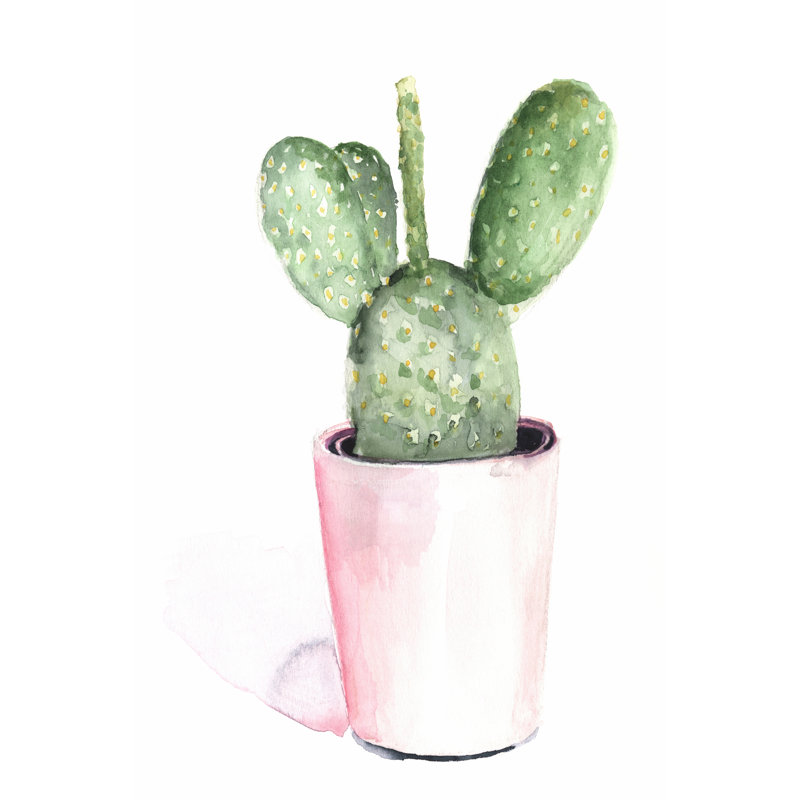 Sharp Succulents III by Jennifer Paxton Parker - Painting, 46cm H x 30cm W, Black Floater Framed