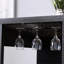 Home Bar Table With Wine Glass Compartment And Three Shelves For A Cool Bar, Grey & Black Large Top Storage