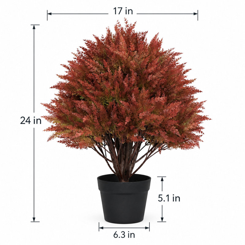 24 " H Faux Cedar Topiary in Plastic Pot