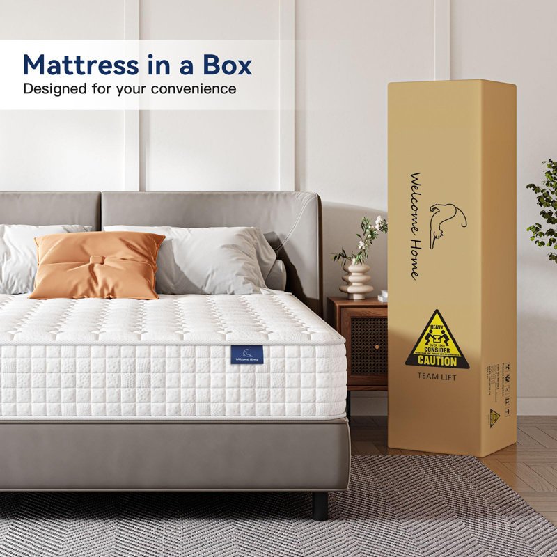 8 Inch Multilayer Hybrid Mattress - Ergonomic Design with Memory Foam and Pocket Spring, Medium Firm Feel, White, Twin XL