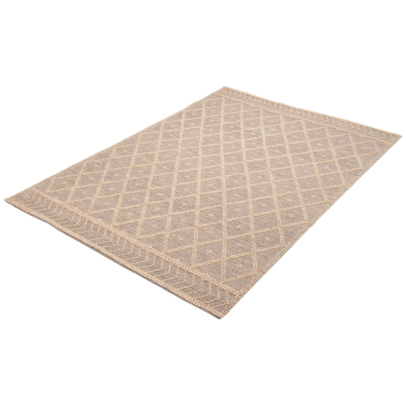 Tapis nouvel âge en laine taupe unique 6 pi x 8 pi 9 po Iagulli