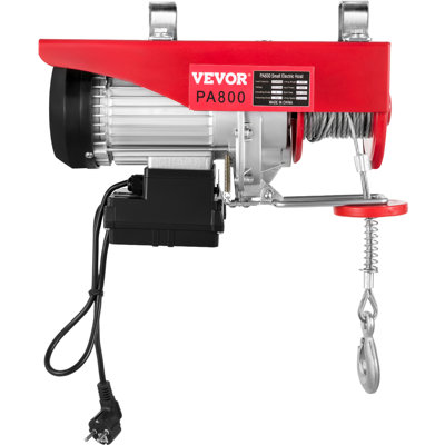 1760LBS Electric Hoist With Wireless Remote Control & Single/Double Slings
