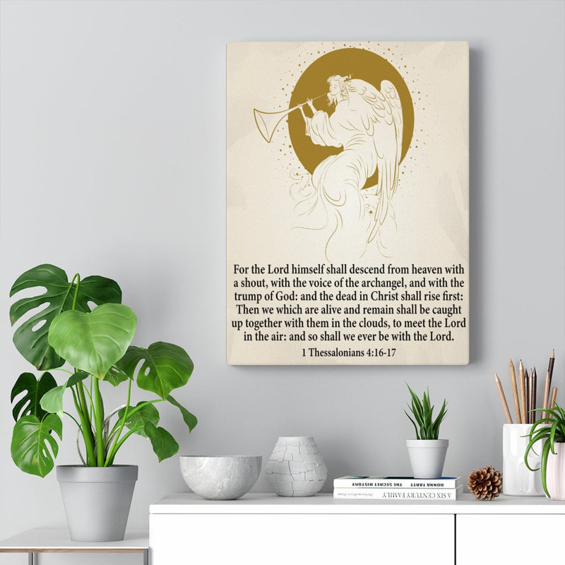 Voice Of The Archangel 1 Thessalonians 4:16-17 - Wrapped Canvas Print, 61cm H x 46cm W