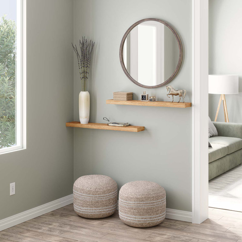 Oak 36'' Floating Wall Shelves with Invisible Brackets