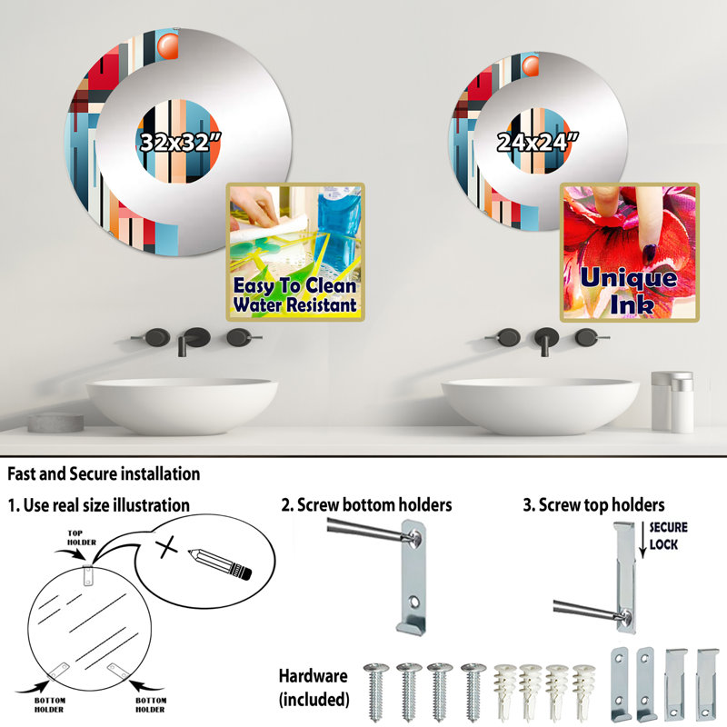 Miroir mural Urban Chic, 31,4 po x 31,4 po