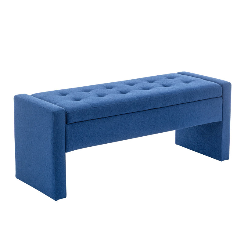 Banc de rangement rembourré Rasner, Bleu