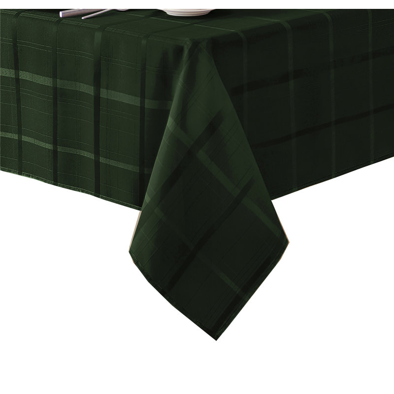 Ramiro Plaid Jacquard Square/Rectangle Tablecloth, 84" L x 60" W, Holly Green