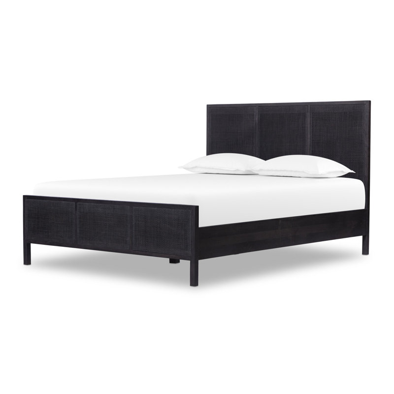 Sydney Bed, Queen, Black Wash W/ Black Cane