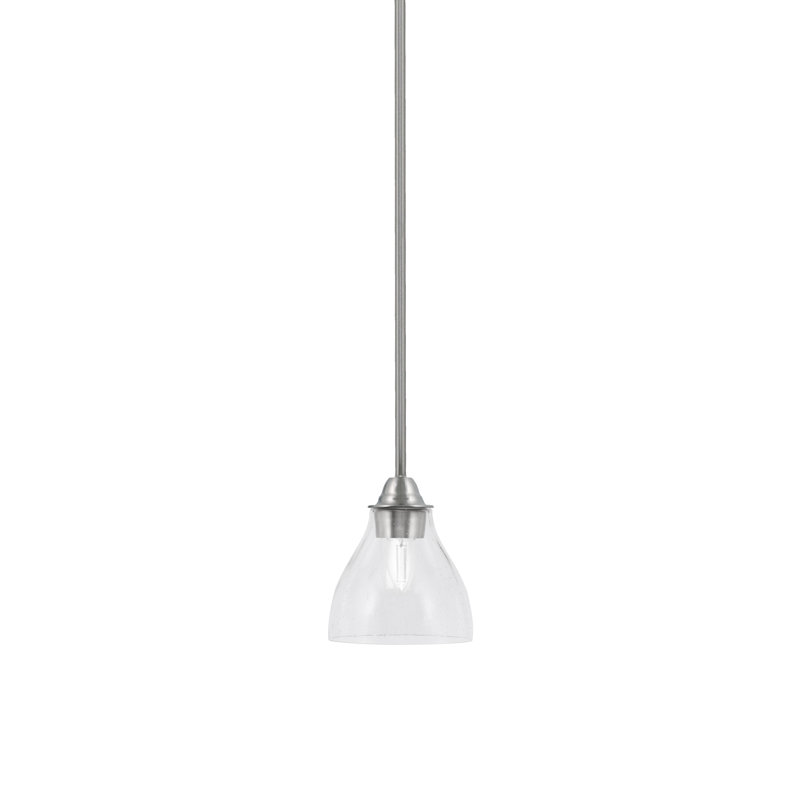 Luminaire suspendu suspendu Paramount avec verre transparent de 6,25 po, Nickel brossé