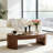 Natural Walnut Coffee Table 47.24", Ash Veneer MDF For Living Room Studio Home Office-528044774