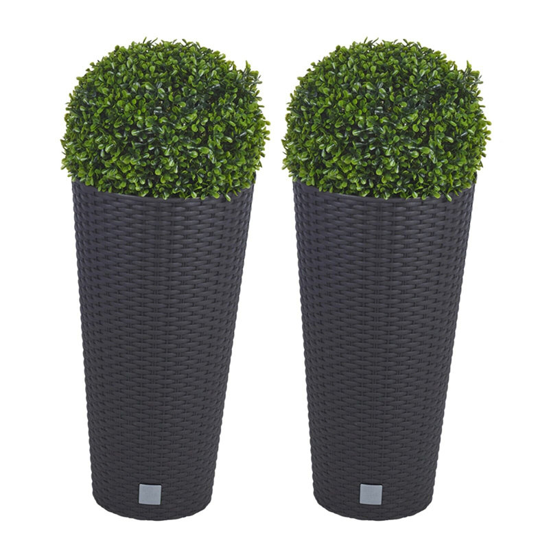 Fok Pot Planter, Black, Set of 2