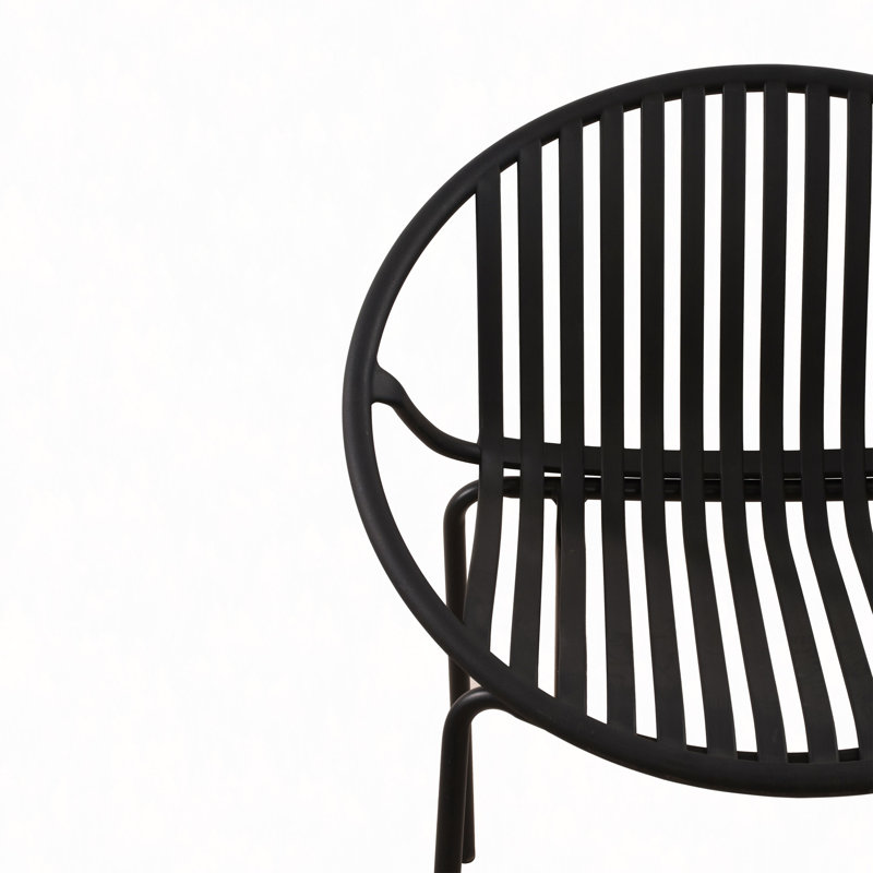 Chaises de salle à manger de patio, Noir