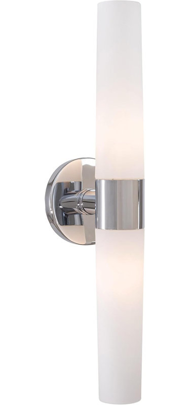 Luminaire de salle de bain moderne à 2 lumières avec luminaire à DEL à intensité variable avec abat-jour en verre opale gravé
