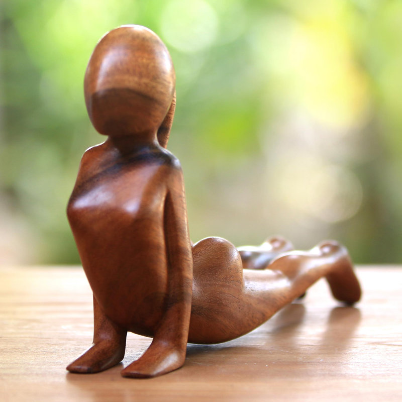 Cobra Yoga Pose Wood Statuette