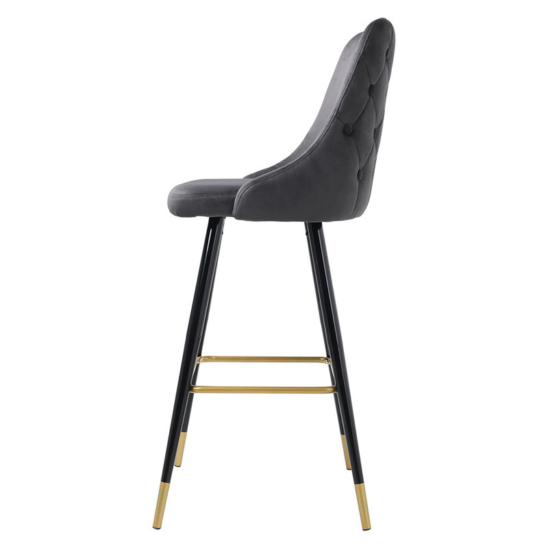 Upholstered Counter Stool with Solid Wood Frame