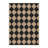 Amelia Diamond Check Faux Linen Area Rug With Non-Slip Backing-Black/Beige-321910567