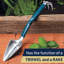 Outil combiné pour pelle et râteau de jardin - Houe et truelle de jardin de 17 pouces avec prise confortable pour faciliter la plantation, le désherbage et la culture - Outils de jardinage deux en un par Kings County Tools