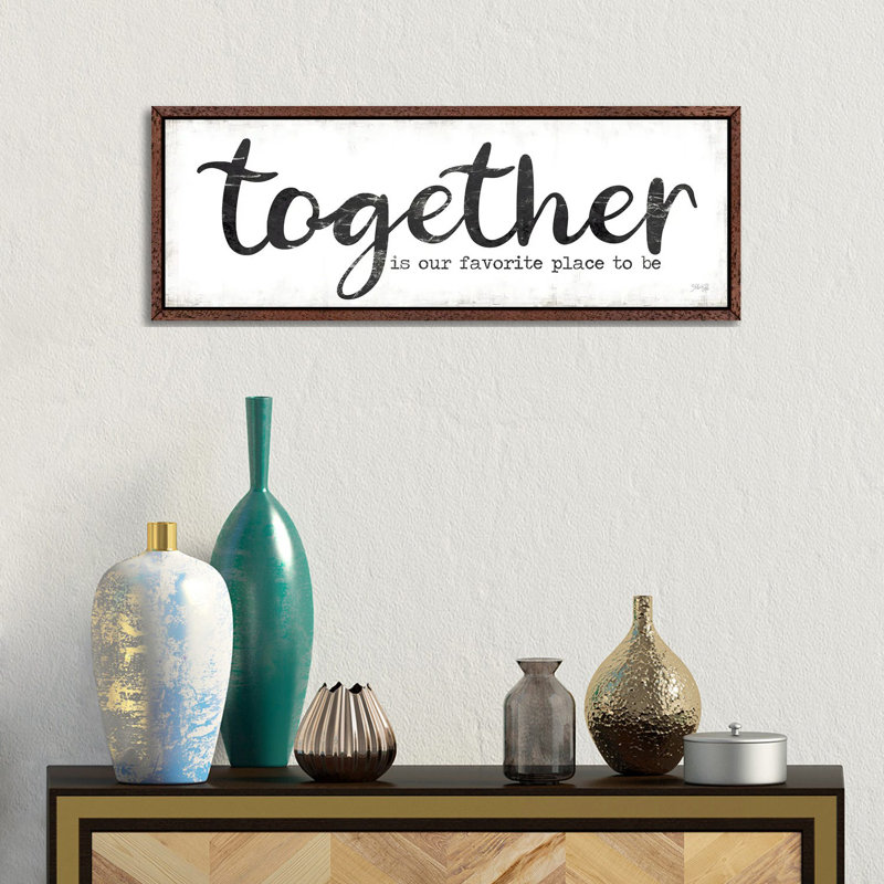Together Is Our Favorite Place To Be by Marla Rae - Panoramic Print on Canvas, 30.48 cm H x 91.44 cm W, Brown Floater Frame