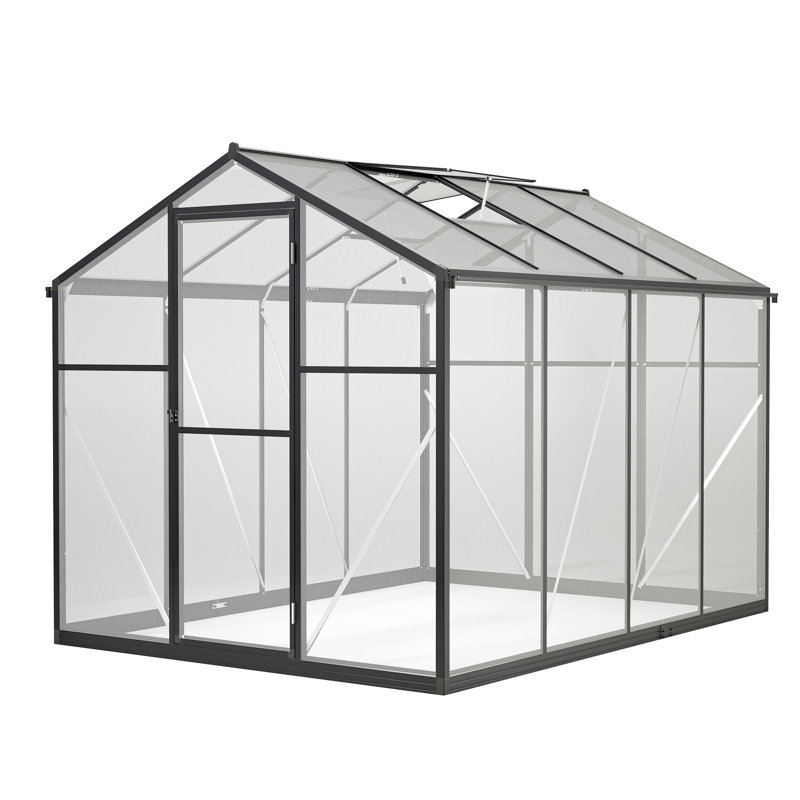 Greenhouse - Polycarbonate Panels And Secure Lock Outdoor Aluminum Rust-, 80.06" H x 76.46" W x 100.62" D