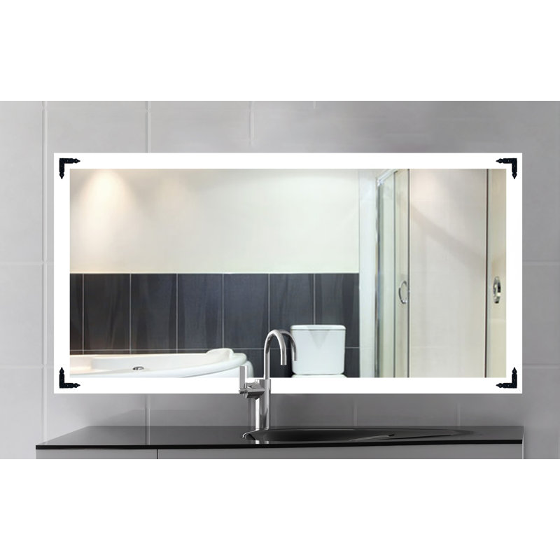 Heavner Flat Wall Mirror, 69.5" H x 34.5" W, White