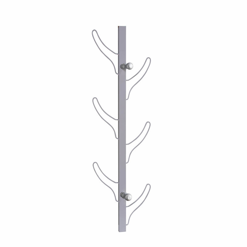 Portemanteau mural polyvalent à huit crochets pour une vie organisée, Argent argent