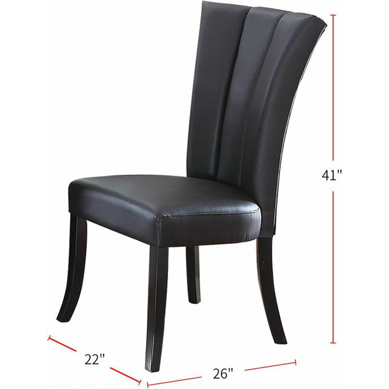 Ensemble de 2 chaises de salle à manger modernes en similicuir noir