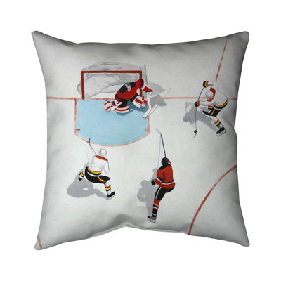Eventful hockey game - 18"x18" Throw pillow - Poly twill - Print on demand