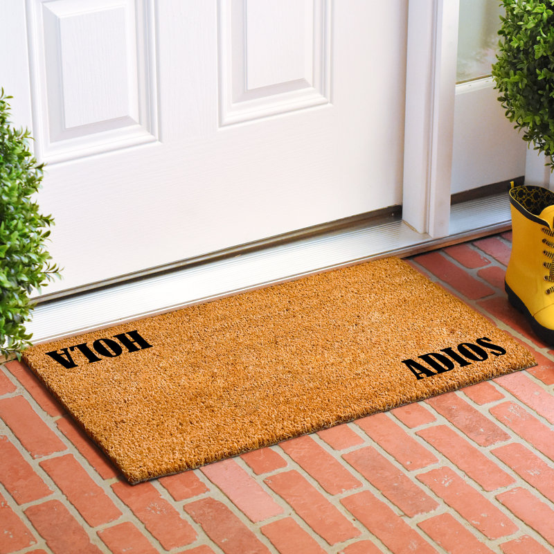Tapis d'entrée et d'extérieur antidérapant Canion Bookman Hola Adios, L 17 po x L 29 po