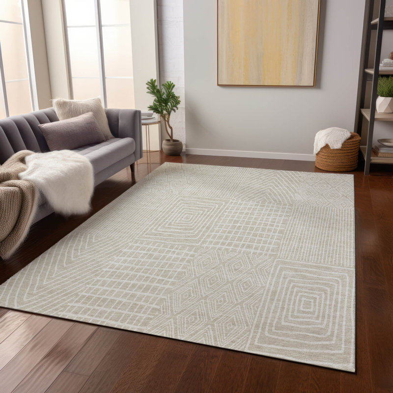 Tapis intérieur / extérieur beige Owen , 3 pi x 5 pi