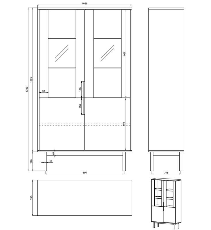 Dez Display Cabinet